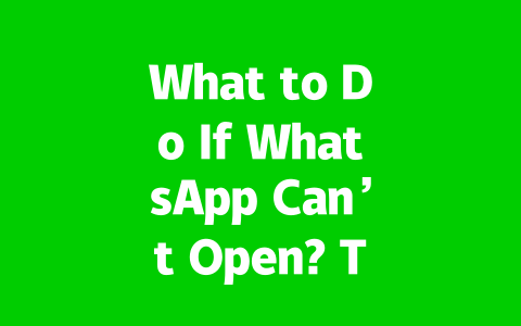 What to Do If WhatsApp Can’t Open? Top Fixes for 2025